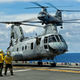 CH-46 Sea Knight helicopters assigned to the “Flying Tigers” of Marine Medium Helicopter Squadron (HMM) 262 operate from the flight deck of the amphibious assault ship USS Bonhomme Richard (LHD 6) in 2016. (US Navy)